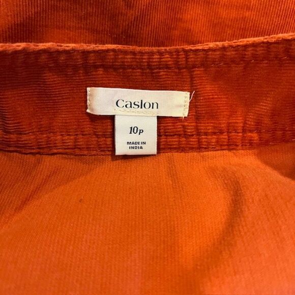 Caslon Women's Lightweight Corduroy Mini Skirt Pockets Orange Size 10P - Picture 6 of 9